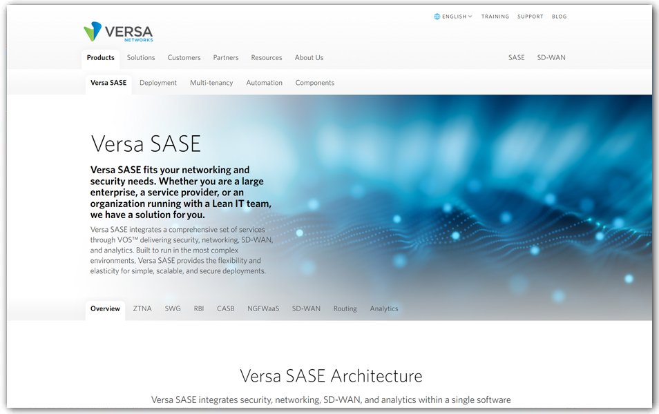 Versa SASE - Secure Access Service Edge Tools