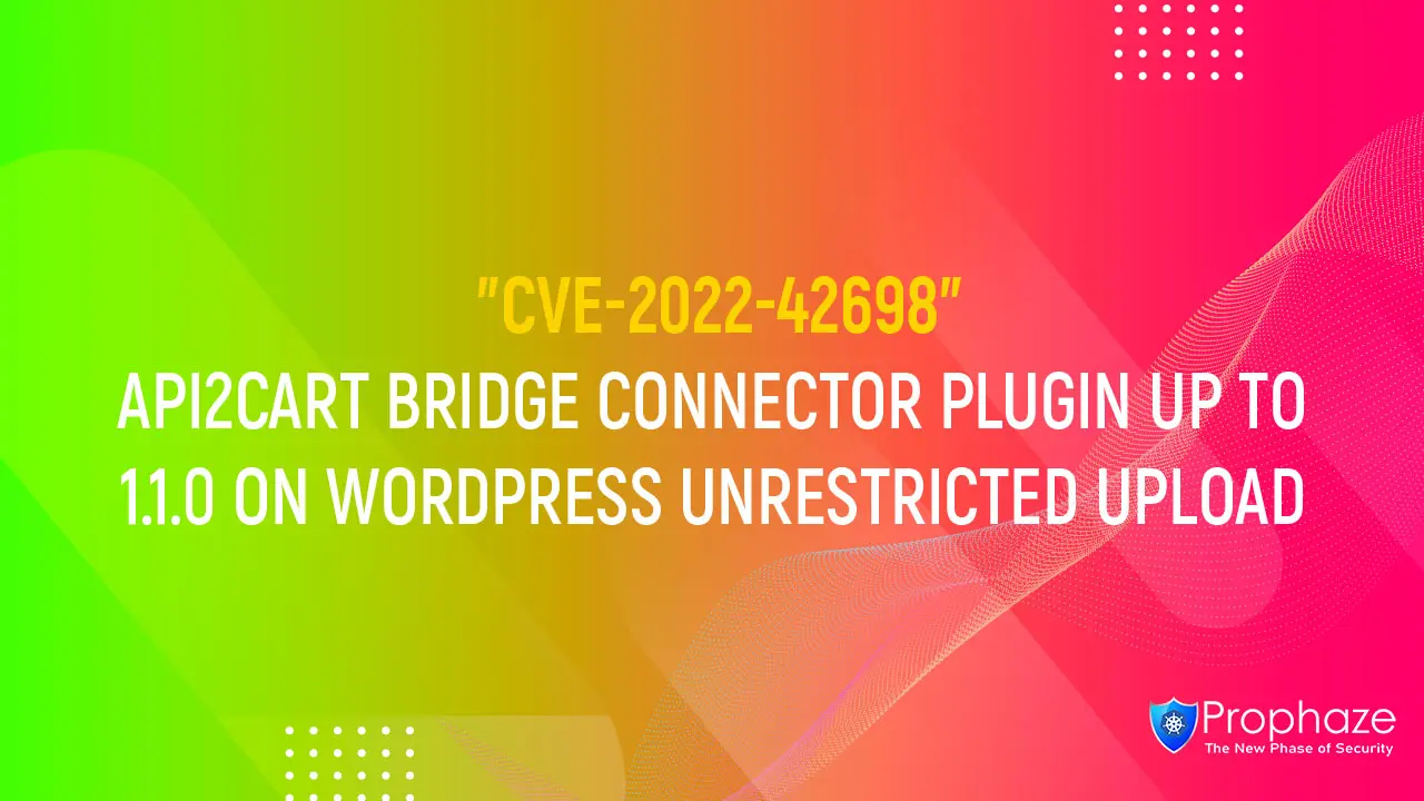 CVE-2022-42698 : API2CART BRIDGE CONNECTOR PLUGIN UP TO 1.1.0 ON WORDPRESS UNRESTRICTED UPLOAD