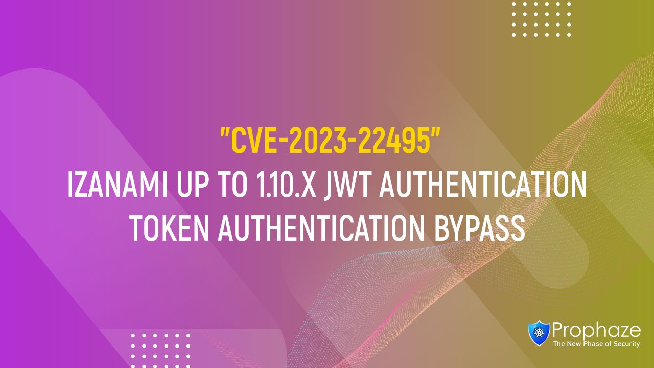 CVE-2023-22495 : IZANAMI UP TO 1.10.X JWT AUTHENTICATION TOKEN AUTHENTICATION BYPASS