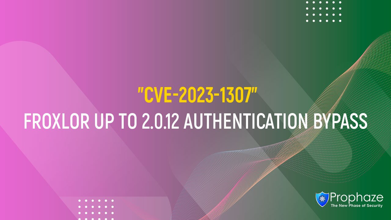 CVE-2023-1307 : FROXLOR UP TO 2.0.12 AUTHENTICATION BYPASS
