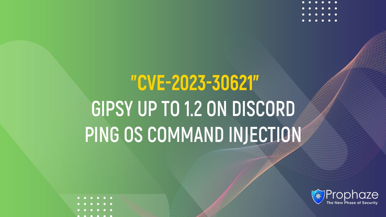 CVE-2023-30621 : GIPSY UP TO 1.2 ON DISCORD PING OS COMMAND INJECTION