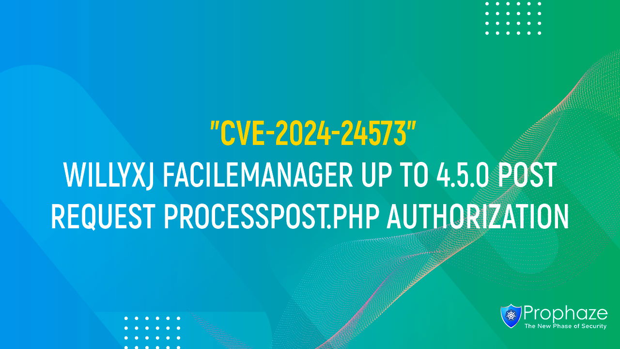 CVE-2024-24573 : WILLYXJ FACILEMANAGER UP TO 4.5.0 POST REQUEST PROCESSPOST.PHP AUTHORIZATION