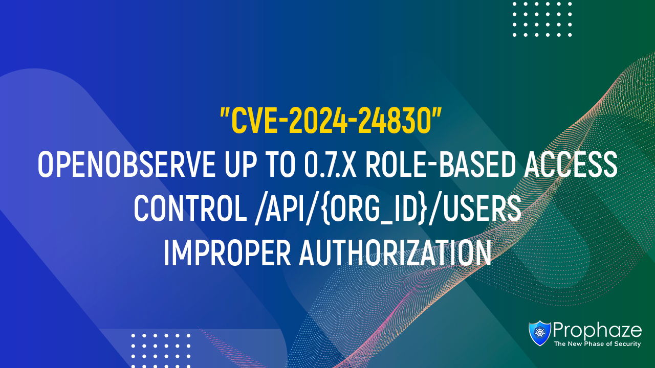 CVE-2024-24830 : OPENOBSERVE UP TO 0.7.X ROLE-BASED ACCESS CONTROL /API/{ORG_ID}/USERS IMPROPER AUTHORIZATION