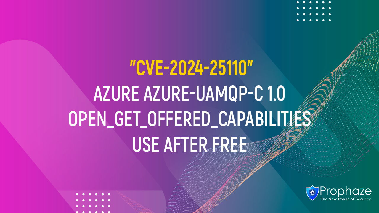 CVE-2024-25110 : AZURE AZURE-UAMQP-C 1.0 OPEN_GET_OFFERED_CAPABILITIES USE AFTER FREE