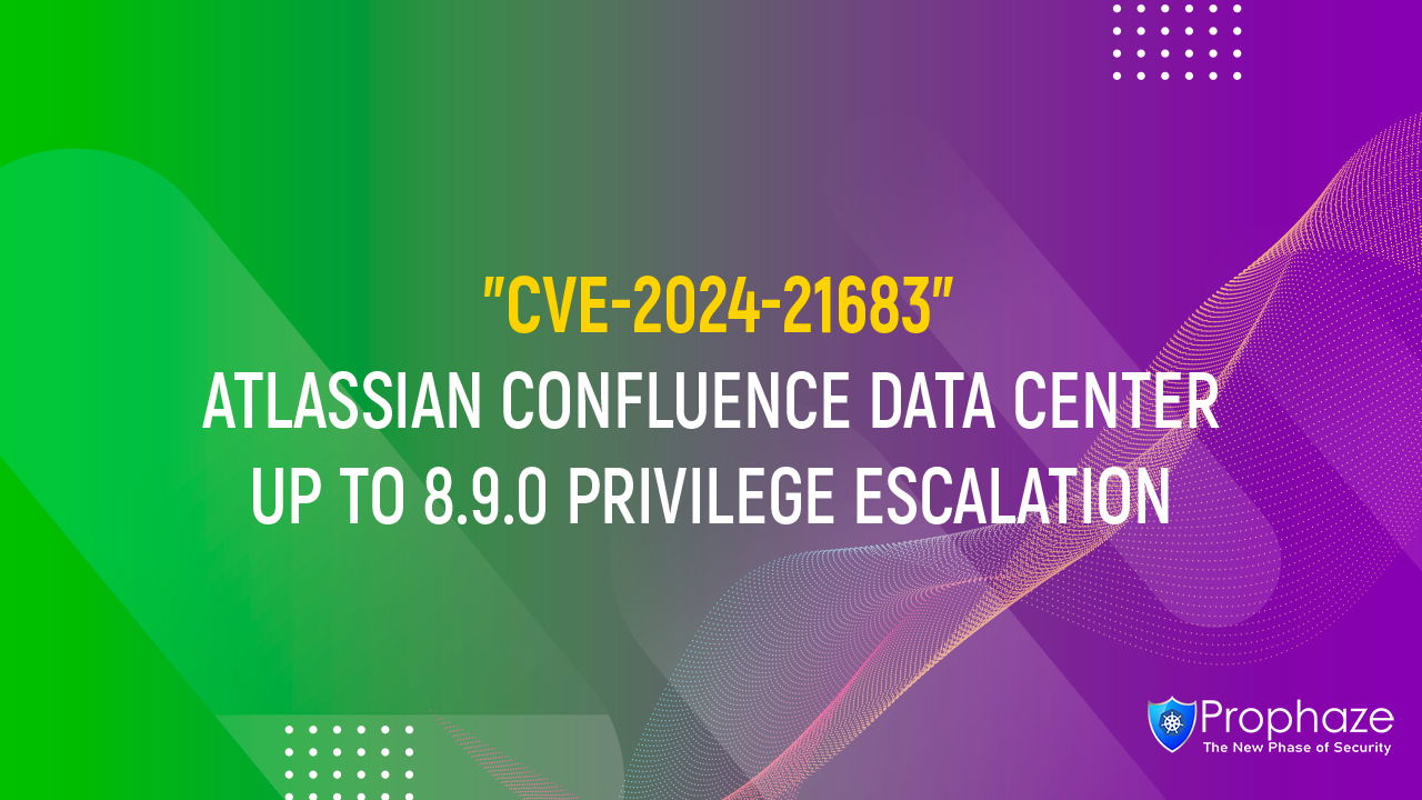 CVE-2024-21683 : ATLASSIAN CONFLUENCE DATA CENTER UP TO 8.9.0 PRIVILEGE ESCALATION