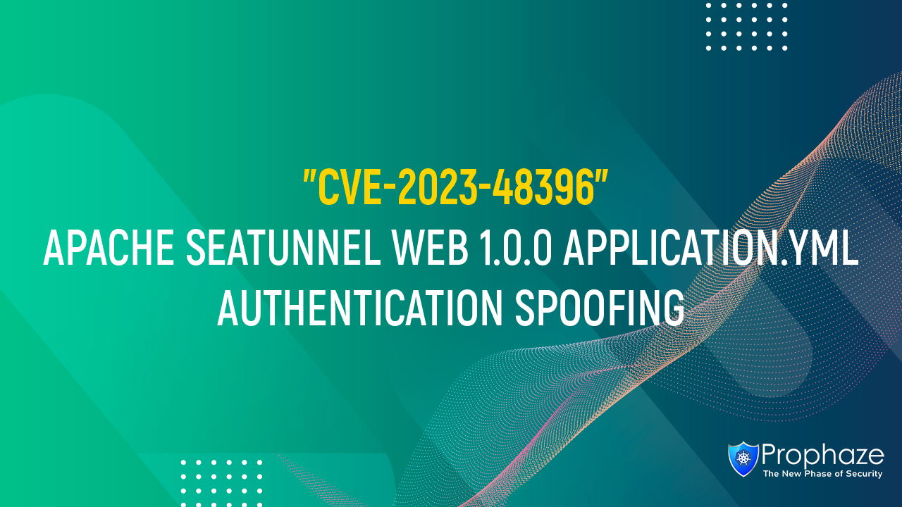 CVE-2023-48396 : APACHE SEATUNNEL WEB 1.0.0 APPLICATION.YML AUTHENTICATION SPOOFING