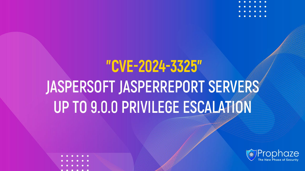 CVE-2024-3325 : JASPERSOFT JASPERREPORT SERVERS UP TO 9.0.0 PRIVILEGE ESCALATION