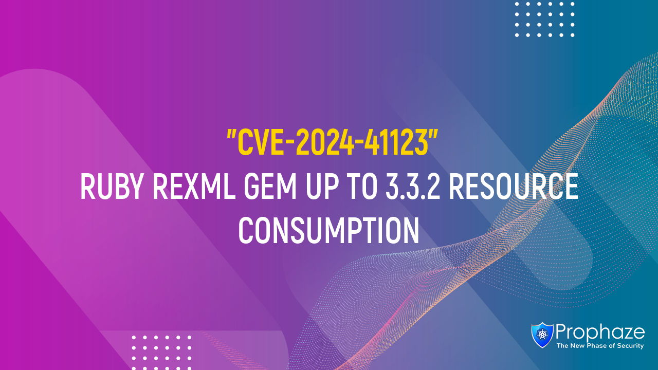 CVE-2024-41123 : RUBY REXML GEM UP TO 3.3.2 RESOURCE CONSUMPTION