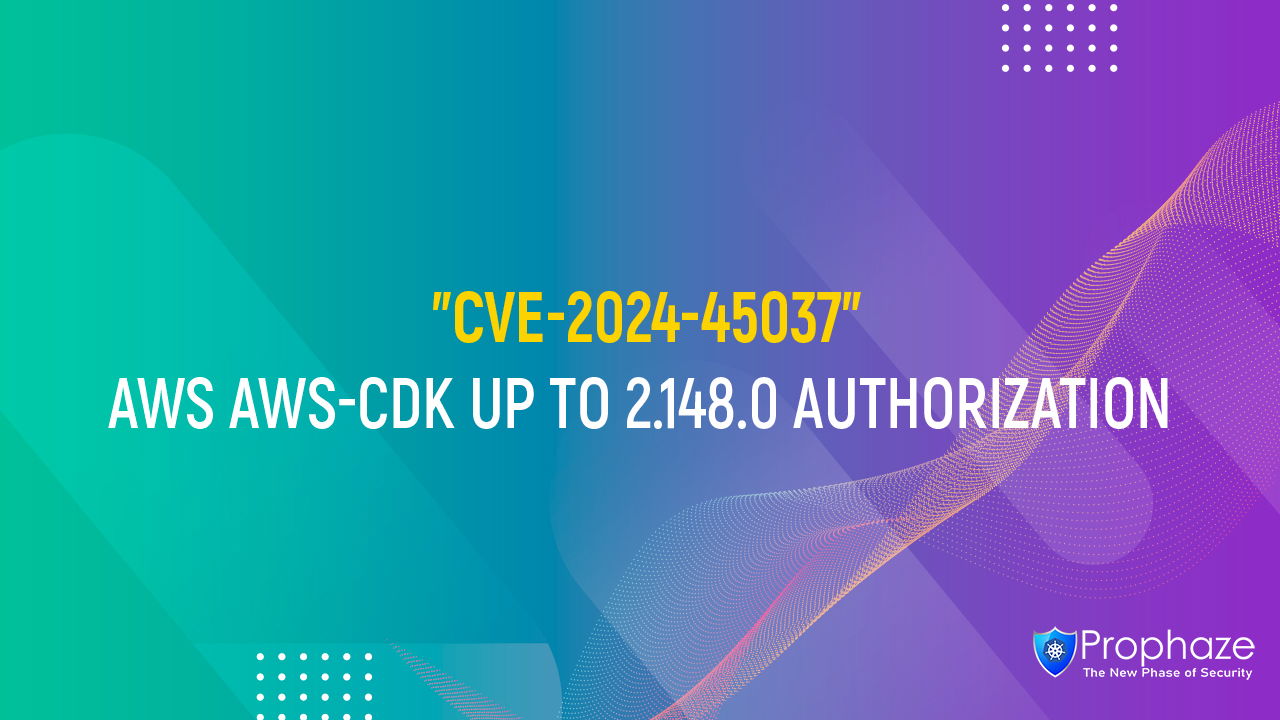 CVE-2024-45037 : AWS AWS-CDK UP TO 2.148.0 AUTHORIZATION