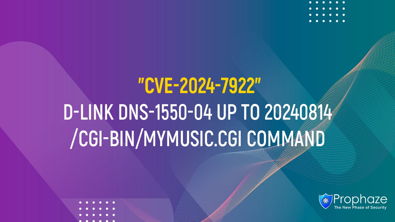 CVE-2024-7922 : D-LINK DNS-1550-04 UP TO 20240814 /CGI-BIN/MYMUSIC.CGI COMMAND