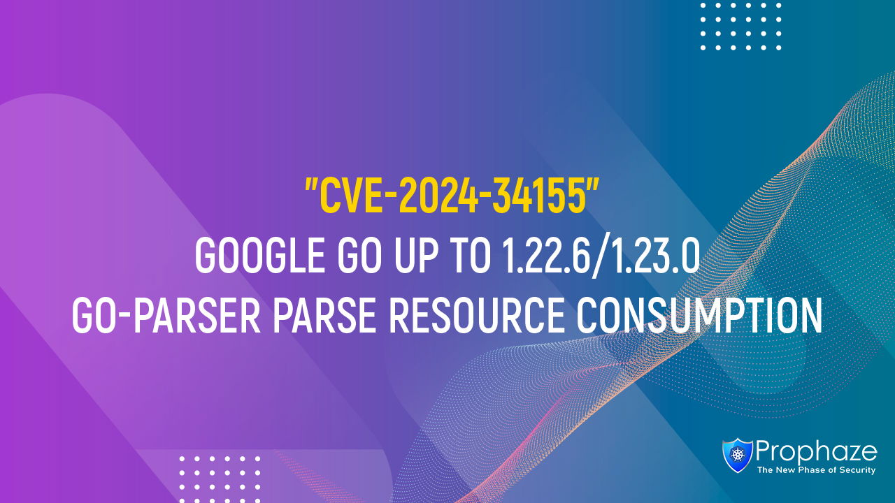 CVE-2024-34155 : GOOGLE GO UP TO 1.22.6/1.23.0 GO-PARSER PARSE RESOURCE CONSUMPTION