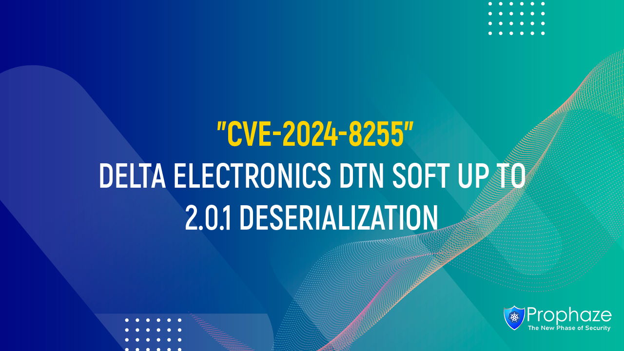 CVE-2024-8255 : DELTA ELECTRONICS DTN SOFT UP TO 2.0.1 DESERIALIZATION