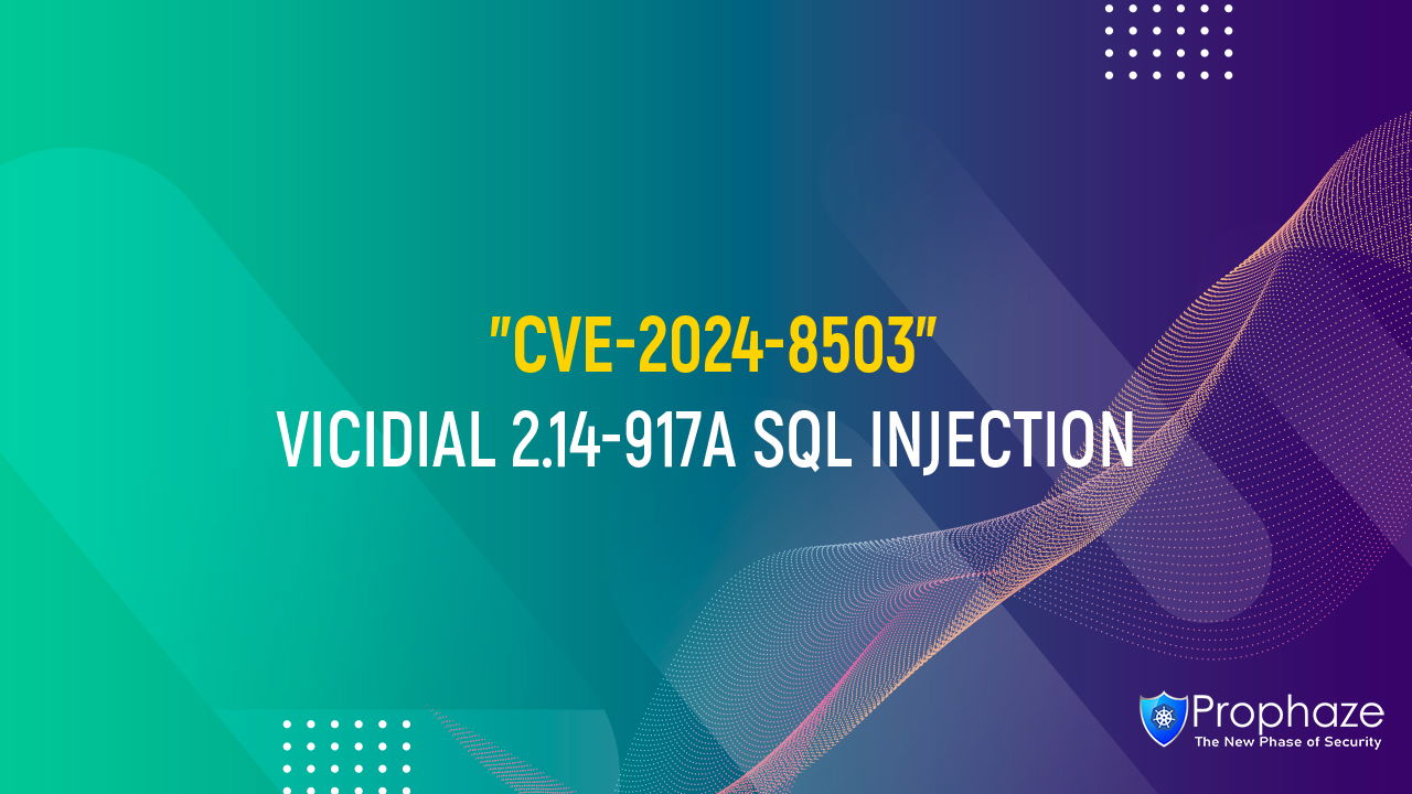 CVE-2024-8503 : VICIDIAL 2.14-917A SQL INJECTION