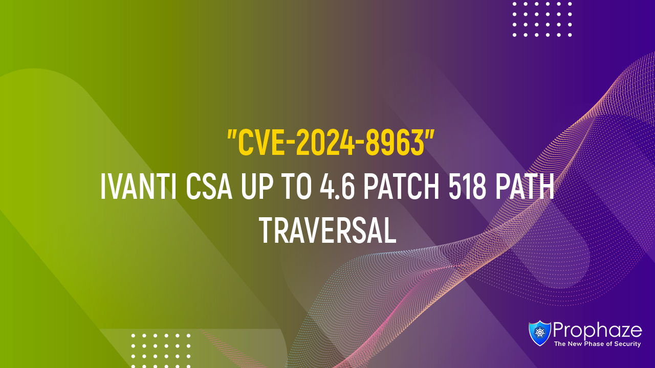 CVE-2024-8963 : IVANTI CSA UP TO 4.6 PATCH 518 PATH TRAVERSAL