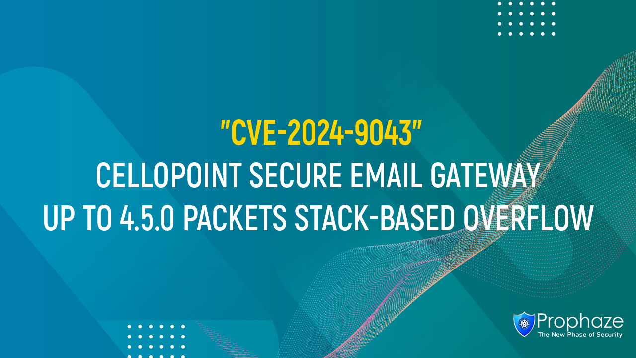 CVE-2024-9043 : CELLOPOINT SECURE EMAIL GATEWAY UP TO 4.5.0 PACKETS STACK-BASED OVERFLOW