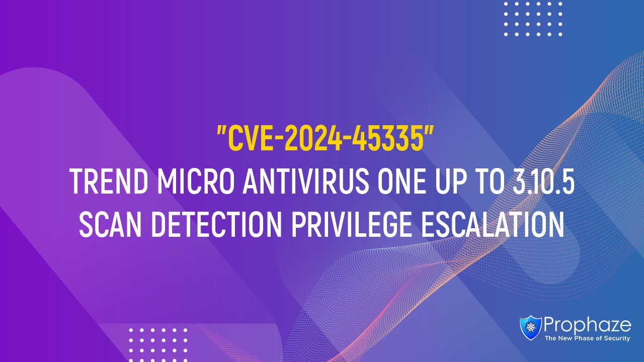 CVE-2024-45335 : TREND MICRO ANTIVIRUS ONE UP TO 3.10.5 SCAN DETECTION PRIVILEGE ESCALATION