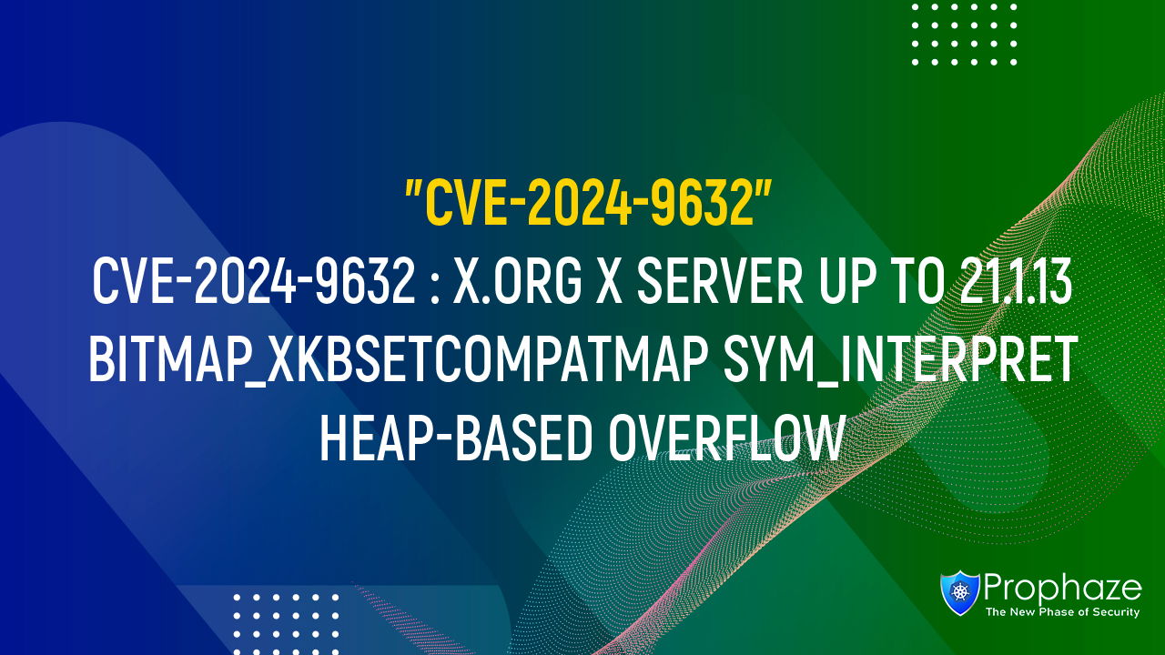 CVE-2024-9632 : X.ORG X SERVER UP TO 21.1.13 BITMAP_XKBSETCOMPATMAP SYM_INTERPRET HEAP-BASED OVERFLOW