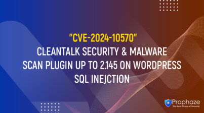 CVE-2024-10570 : CLEANTALK SECURITY & MALWARE SCAN PLUGIN UP TO 2.145 ON WORDPRESS SQL INEJCTION