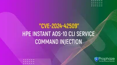 CVE-2024-42509 : HPE INSTANT AOS-10 CLI SERVICE COMMAND INJECTION