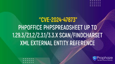 CVE-2024-47873 : PHPOFFICE PHPSPREADSHEET UP TO 1.29.3/2.1.2/2.3.1/3.3.X SCAN/FINDCHARSET XML EXTERNAL ENTITY REFERENCE