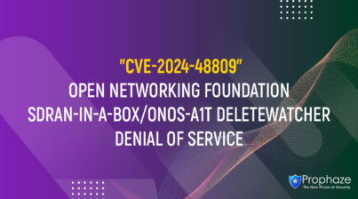 CVE-2024-48809 : OPEN NETWORKING FOUNDATION SDRAN-IN-A-BOX/ONOS-A1T DELETEWATCHER DENIAL OF SERVICE