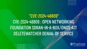 CVE-2024-48809 : OPEN NETWORKING FOUNDATION SDRAN-IN-A-BOX/ONOS-A1T DELETEWATCHER DENIAL OF SERVICE