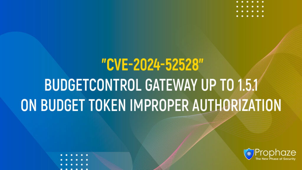 CVE-2024-52528 : BUDGETCONTROL GATEWAY UP TO 1.5.1 ON BUDGET TOKEN IMPROPER AUTHORIZATION