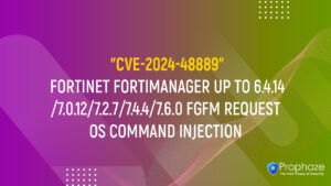 CVE-2024-48889 : FORTINET FORTIMANAGER UP TO 6.4.14/7.0.12/7.2.7/7.4.4/7.6.0 FGFM REQUEST OS COMMAND INJECTION